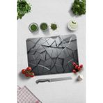Feyza Design Şeffaf Cam Kesme Tablası 30X40CM, Şık ve Dayanıklı Mutfak Gereçleri - Ahşap - Seçenek 1
