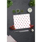 Feyza Design Şeffaf Cam Kesme Tahtası, Kalp Desenli, 29X34 cm - Ahşap - Beyaz - Seçenek 1