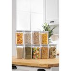 Feyza Design Şeffaf Plastik Saklama Kabı Seti, Vakum Silikon Conta, 1,2l, 3'lü Paket - Altın - Seçenek 1