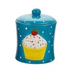 Feyza Design Seramik Cupcake Kavanoz, 20 Cm, Şık ve Kullanışlı Saklama Çözümü - Ahşap - Ceviz