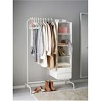 Feyza Design Şık Beyaz Ayaklı Askılık 99X151 Cm, Fonksiyonel ve Pratik Depolama - Seçenek 1 - Altın