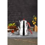 Feyza Design Şık Orta Boy Kırmızı Saplı Çaydanlık Takımı, Eşsiz Tasarım ve Kalite - Altın - Turkuaz - Seçenek 1