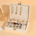Feyza Design Şık Takı Organizer Kutusu, Düzenli ve Güvenli Saklama Için Ideal - Ahşap - Beyaz