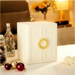 Feyza Design Şık Takı Organizer Kutusu, Pu Deri ve Süet Iç, 24X20X18 cm - Ahşap - Bej