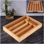 Feyza Design Şık ve Fonksiyonel Bambu Açılır Kaşıklık, Pratik Kullanım Sağlar - Seçenek 1
