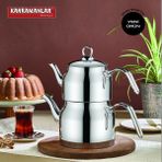 Feyza Design Şık ve Kullanışlı Orta Boy Çaydanlık, Dayanıklı ve Pratik Tasarım - Altın - Gri - Seçenek 1