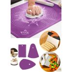 Feyza Design Silikon Hamur Açma Matı ve Spatula ile 3'lü Kesme Kazıma Seti - Amber - Seçenek 1