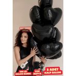 Feyza Design Siyah Kalpli Balon Seti, Helyum Uyumlu, Sevgili ve Özel Gün Dekorasyonu - Seçenek 1