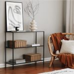 Feyza Design Siyah Metal Dresuar Konsol D100 - Modern ve Şık Tasarım - Ahşap