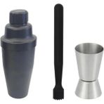 Feyza Design Siyah Mojito Tokmağı, 20.7 cm Kokteyl Shaker, 700 cc Polikarbon, Jigger 2/4 cl - Antrasit - Seçenek 1