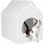 Feyza Design Su Geçirmez Beyaz Ev, Kedi ve Köpekler Için Konforlu ve Şık Tasarım - Seçenek 1