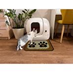 Feyza Design Süet Desenli Elektrikli Tuvalet Önü Kedi Kumu Paspası 45X60 cm - Ahşap - Ceviz