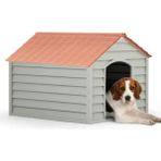 Feyza Design Taşınabilir Köpek Kulübesi, Bahçe ve Kapı Önü, Konforlu ve Şık Tasarım - Ahşap - Beyaz - Seçenek 1
