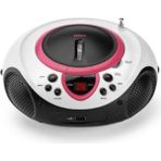 Feyza Design Taşınabilir Pembe Müzik Seti Radyo CD Çalar Mp3 USB ile Eğlence - Ahşap - Bej
