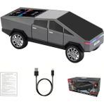 Feyza Design Tesla Görünümlü Bluetooth Radyo ve Şarjlı Müzik Çalar, LED ve Dijital Ekranli - Altın - Gri