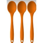 Feyza Design Turuncu Renk 3'lü Yanmaz Silikon Kaşık ve Spatula Seti - Altın - Seçenek 1
