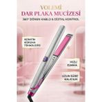 Feyza Design V-004 Dar Plakalı Saç Düzleştirici, Hızlı Isınma, Dijital LED Ekran - Altın - Gri - Seçenek 1