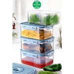 Feyza Design Vakumlu Yemek Saklama Kabı Seti, 1900 Ml, 4'lü, Güçlü ve Dayanıklı - Seçenek 1