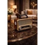 Feyza Design Vintage Radyo ile Nostaljik Ses Deneyimi - Ahşap - Ceviz