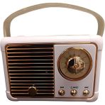 Feyza Design Vintage Tasarımlı Bluetooth Radyo ve Hoparlör, Müzik Keyfi - Ahşap - Bej
