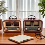 Feyza Design Vintage Tasarımlı Sesli Radyo, Şıklık ve Kalitenin Buluşması - Ahşap - Ceviz