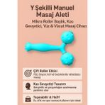 Feyza Design Y Şekilli Manuel Masaj Aleti, Mikro Roller, Kas Gevşetici, Yüz ve Vücut Masajı - Açık Bej