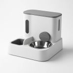 Feyza Design Yarı Otomatik Paslanmaz Çelik Mama ve Su Kabı, Su Dengelemeli, Pratik Kullanım - Seçenek 1
