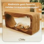 Feyza Design Yatay Oluklu Mukavva Kedi Tırmalama Kanepesi, Xlarge, Koyu Ahşap Renk - Seçenek 1