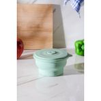 Feyza Design Yeşil Renkli Katlanabilir Silikon Saklama Kabı 400 Ml, Hava Sızdırmaz - Ahşap - Seçenek 1