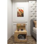 Feyza Design Yıkanabilir Minderli Portatif Kedi ve Pet Evi Komodin Minifix Kurulum - Seçenek 1