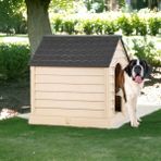 Feyza Design Yüksek Kaliteli Xxl Büyük Boy Plastik Köpek Kulübesi, Rahat ve Güvenli Kullanım - Ahşap - Ceviz - Seçenek 1