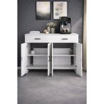 Feyza Design Yüksek ve Şık Çok Amaçlı Dresuar - Beyaz, 120 cm Genişlik - Ahşap - Bej - Siyah