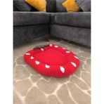 Feyza Design Yumuşak Çilek Desenli Pet Yatağı, Konforlu ve Şirin Minder - Altın - Turkuaz - Seçenek 1