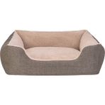 Feyza Design Yumuşak ve Konforlu Kahve Renkli Büyük Köpek Yatağı, 105X85CM - Ahşap - Bej - Seçenek 1