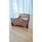 Feyza Design Yumuşak ve Konforlu Kedi Yatağı, Rahat Uyku Alanı - Ahşap - Ceviz - Seçenek 1