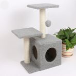 Feyza Design Yuvalı Çift Stepli Kedi Tırmalama Ağacı, Güçlü ve Zarif Tasarım - Seçenek 1