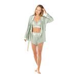 Feyza Kadın 3 Lü Şortlu Mint Pijama Takımı 4C8T3N6 MİNT L