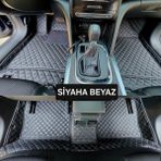 Feyza Oto Byd Seal U Ev Serisi Uyumlu Dıamond Araca Özel Havuzlu Deri Oto Paspas - Siyah - Beyaz