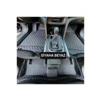 FEYZA OTO RENAULT RENO MEGANE 2 2003 - 2008 Uyumlu DİAMOND SİYAHA BEYAZ Araca Özel Havuzlu Deri Paspas