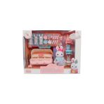 Feyza Oyuncak Bay Dreamy Mini Tavşan Bebek Arabası ve Bakım Oyun Seti, Üçüz Tavşan Figürü, Mama Sandalyeleri ve Aksesuarlar