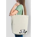 Feza Bagg Store Kanvas Omuz Çantası Panda Tasarımlı
