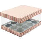 Feza Kutu 22X30X15 Asetatlı 12'li Cupcake Kutusu (10 Adet)