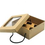Feza Kutu 23X23X10 Asetat Kraft Kapaklı 6'lı Cupcake Kutusu Karton Kutu (10 Adet)