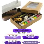Feza Kutu Kurabiye - Makaron Kutusu (3 Adet Mini Kutu 1 Adet Makaron Kutu) (10 Adet)