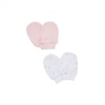 F&f Minik Pamuk Eller Eldiven 2 Çift Pembe Yenidoğan Bebek Eldiveni