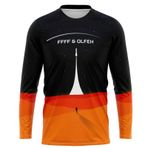 FFFF & OLFEH Erkek Bisiklet Forması MTB Üstleri, Bisiklet/Motokros Giysileri Dağ Bisikleti Tişörtü MTB BMX, Dağ Bisikleti Uzun Kollu Nefes Alabilir Rahat Yumuşak (1,M)