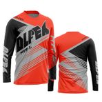 FFFF & OLFEH Erkek bisiklet forması, uzun kollu, bisiklet kıyafeti, motokros jarse, uzun kollu MTB tişört, nefes alan bisiklet jarsesi, Downhill bisiklet forması, hızlı kurur, Fb11, S
