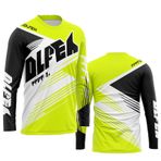 FFFF & OLFEH Erkek bisiklet forması, uzun kollu, bisiklet kıyafeti, motokros jarse, uzun kollu MTB tişört, nefes alan bisiklet jarsesi, Downhill bisiklet forması, hızlı kurur, Fb14, L