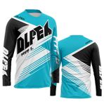 FFFF & OLFEH Erkek bisiklet forması, uzun kollu, bisiklet kıyafeti, motokros jarse, uzun kollu MTB tişört, nefes alan bisiklet jarsesi, Downhill bisiklet forması, hızlı kurur, Fb15, 4XL