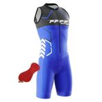FFFF & OLFEH Erkekler Triatlon Üçlü Takım Elbise, Bisiklet Skinsuit, Kolsuz tek parça bisiklet forması, Hızlı Kuru ve Nefes Alabilir Yarım Kollu Aerodinamik Skinsuit, P3, XS